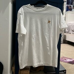 Golden Goose White Star Collection T-Shirt in Gold